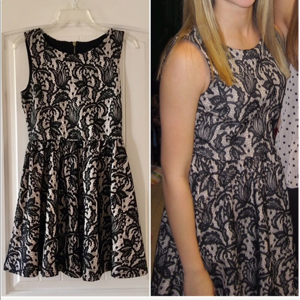 Printed Lace Pattern Sleeveless Dress Sz S